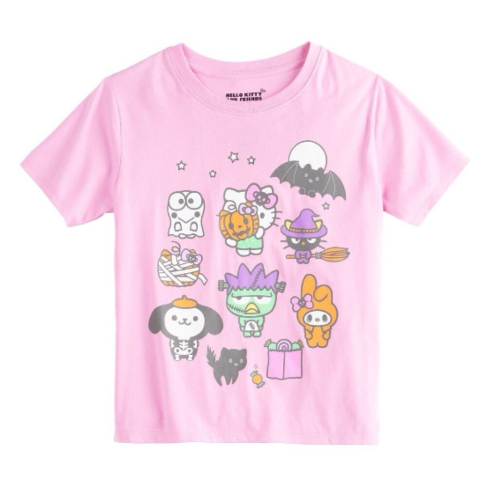 NWT Hello Kitty by Sanrio Pink T-Shirt Medium Girls Size 8 Halloween Top NEW